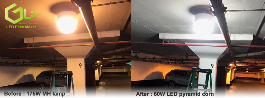 Parking Garage Canopy Lighting Retrofit Led 60w To Replace 175w Mh