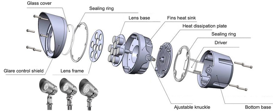 LED spike lights assembly