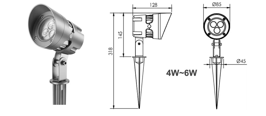 LED spike light 4W 6W