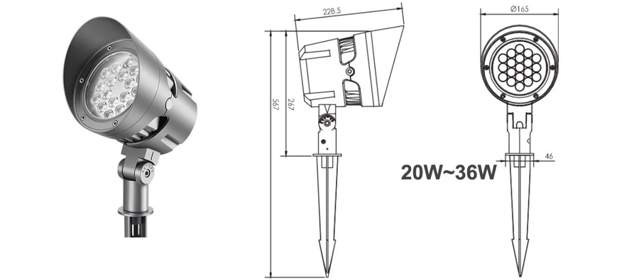 LED spike light 20W 25W 30W 35W