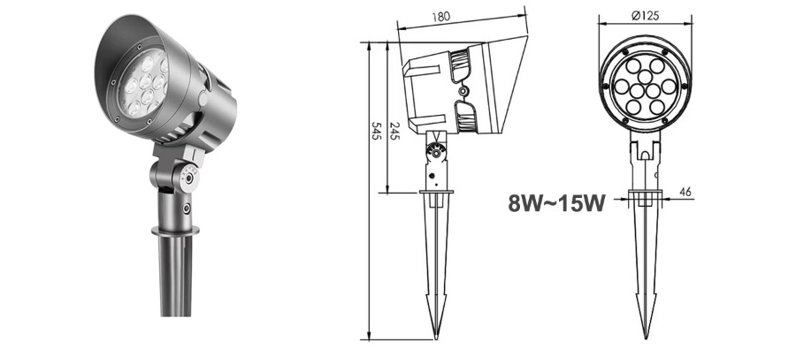 LED spike light 8W 10W 12W 15W