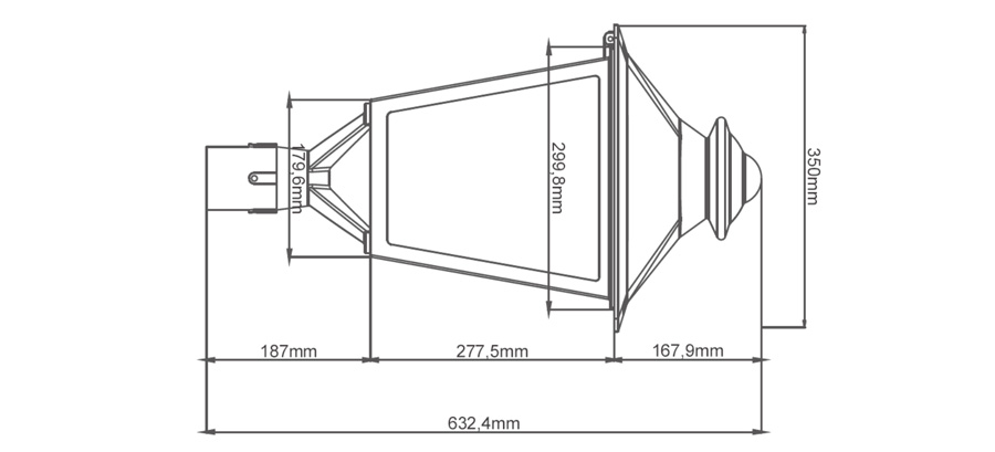 LED lantern fixture dimension