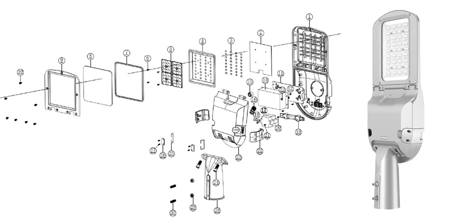 LED street light structure