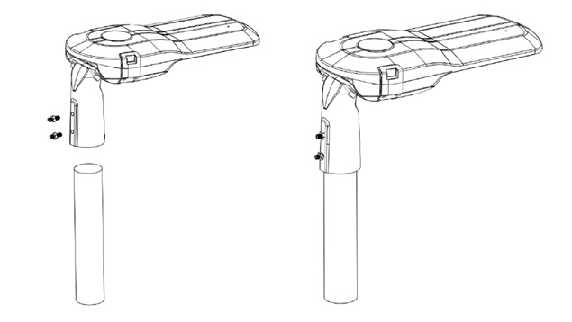 LED street light vertical mount